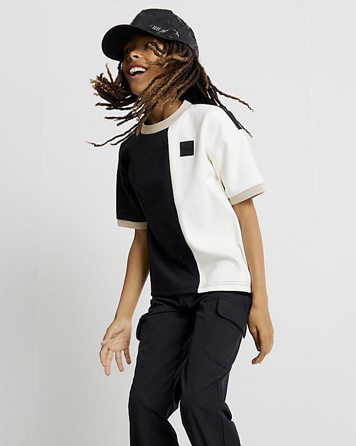 Boys Black Zip Cargo Trousers