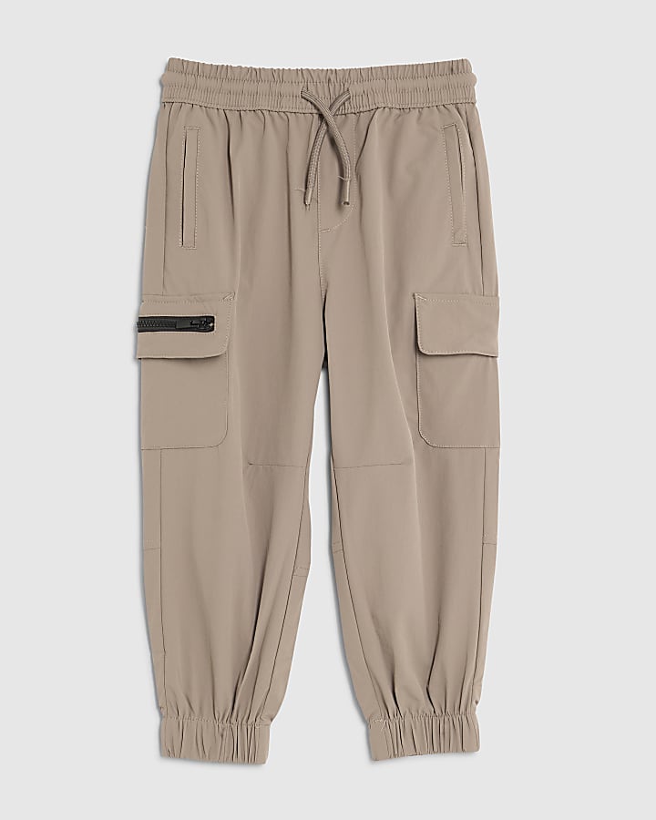 Mini Boys Stone Zip Cargo Trousers