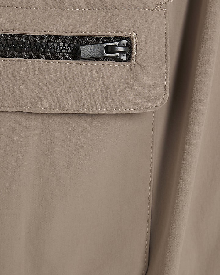 Boys Brown Zip Cargo Trousers