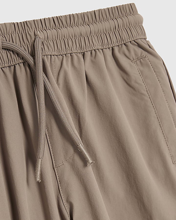 Boys Brown Zip Cargo Trousers