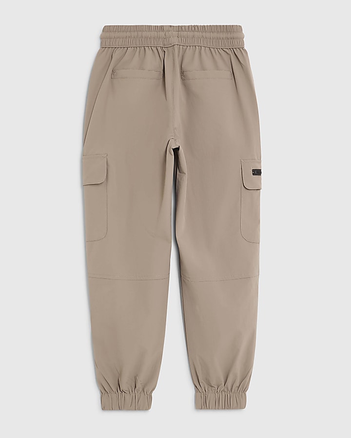 Boys Brown Zip Cargo Trousers