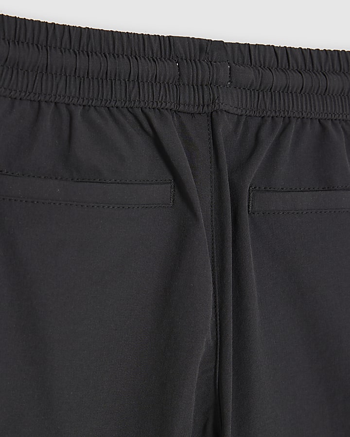 Mini Boys Black Zip Cargo Trousers