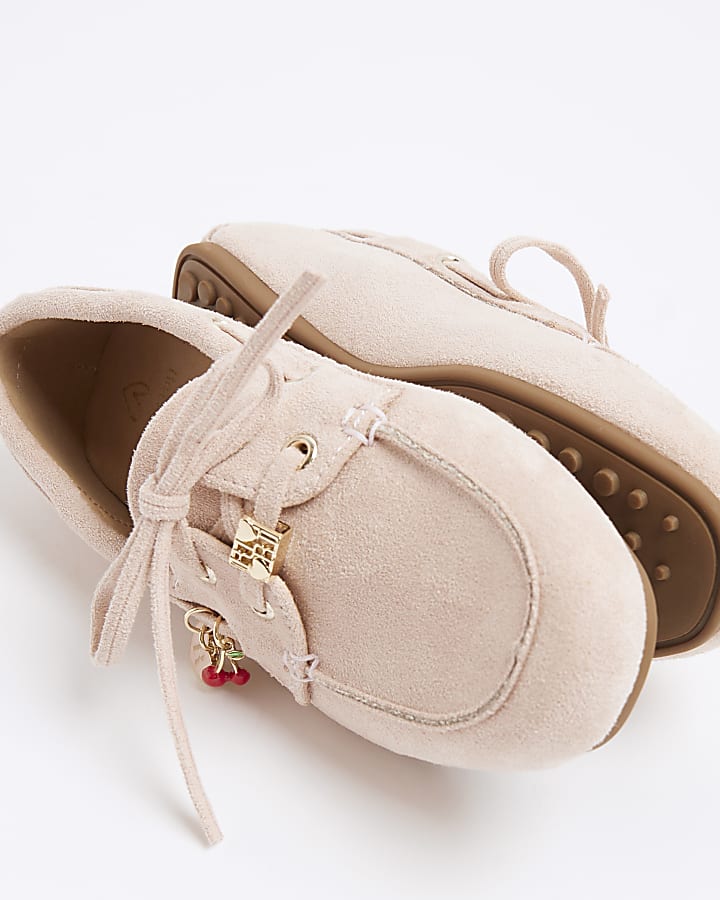 Girls Pink Charm Boat Shoes