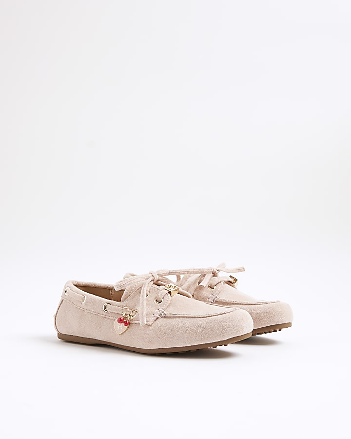 Girls Pink Charm Boat Shoes