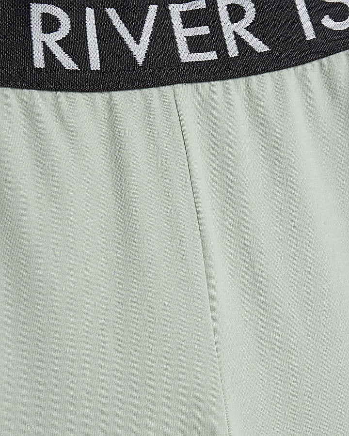 Girls Green RI Flared Leggings