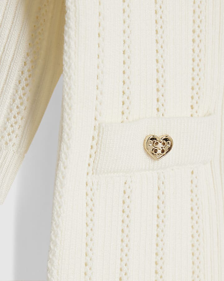 Baby Girls Cream Pointelle Romper