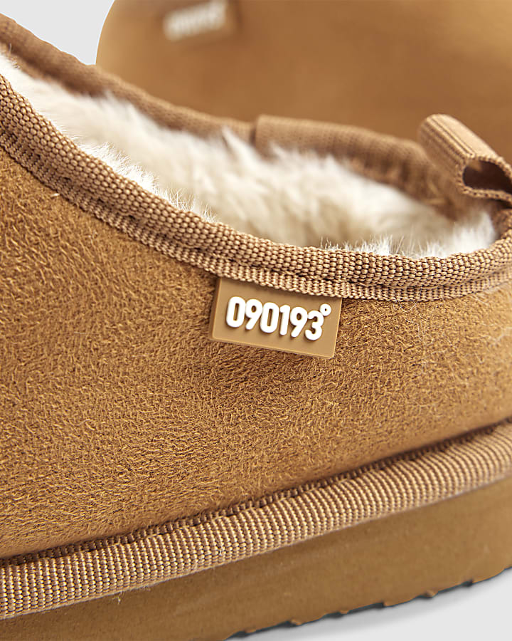 Boys Beige Faux suede Snug Slippers