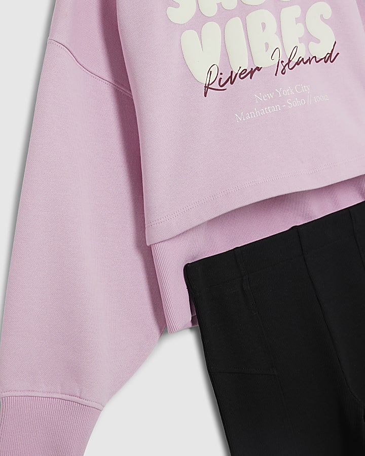 Girls Pink Sassy Vibes Hoodie Set