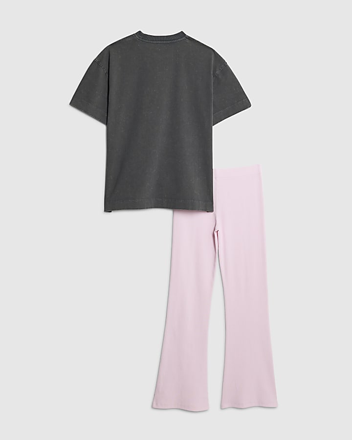 Girls Grey Los Angeles T-Shirt Set