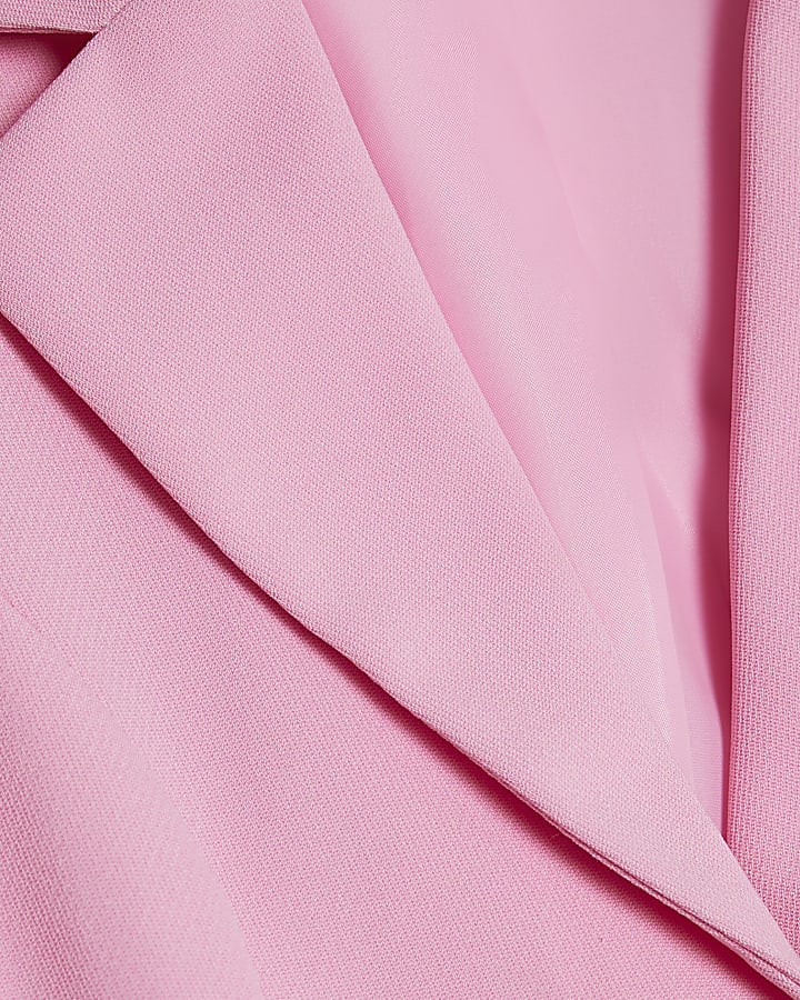 Girls Pink Belted Blazer