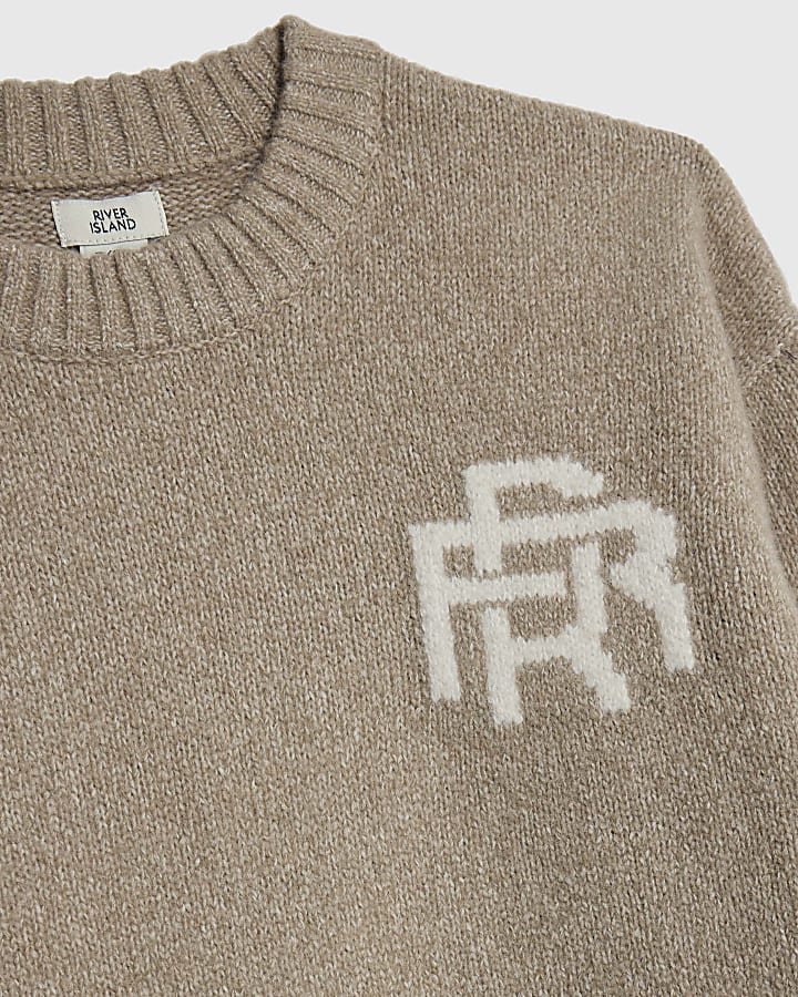 Boys Beige RR Knit Jumper Set