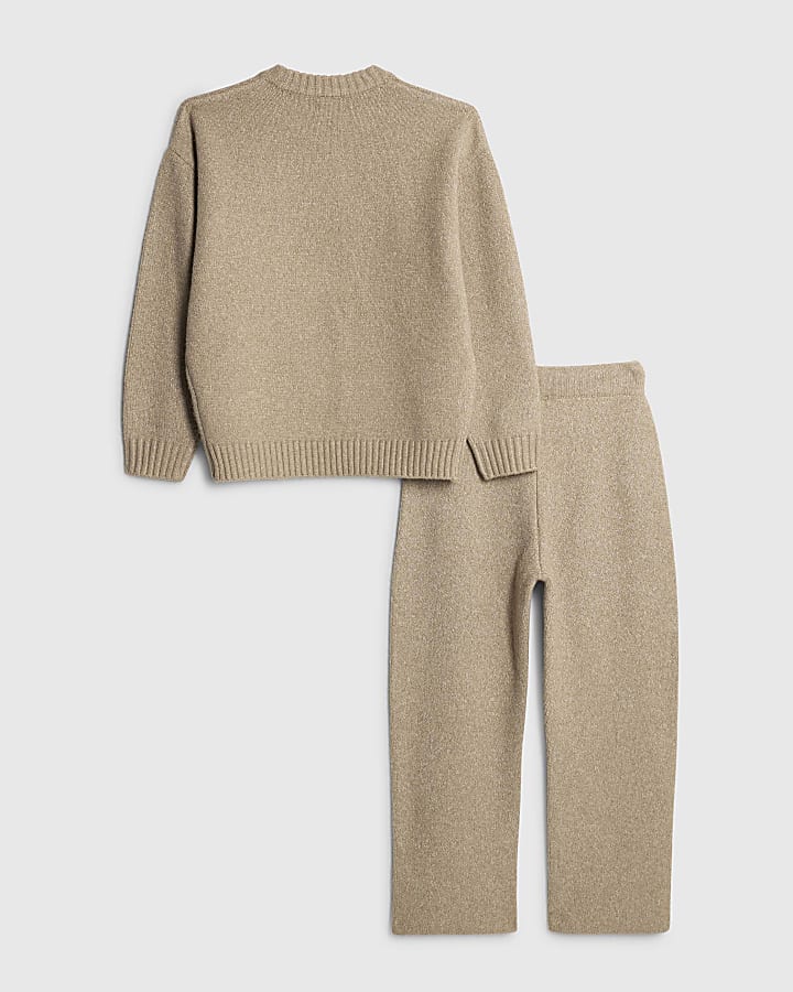 Boys Beige RR Knit Jumper Set