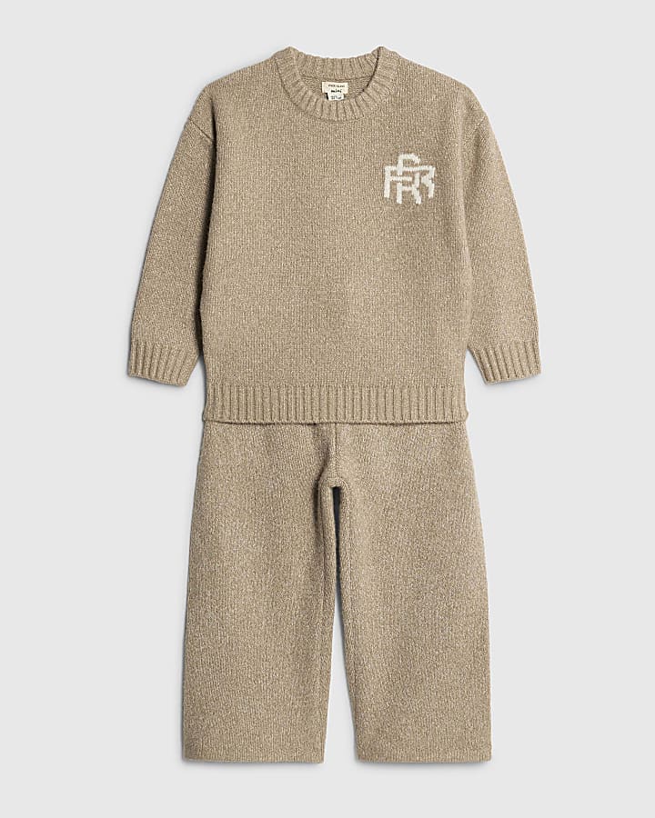 Mini Boys Stone RR Knit Jumper Set