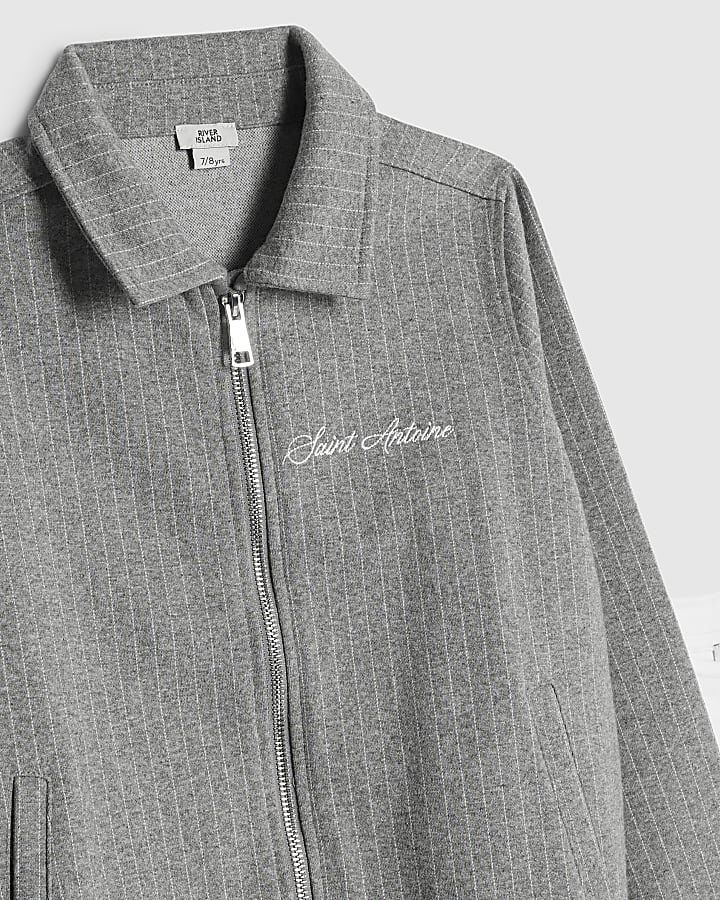 Boys Grey Pinstripe Jacket 3 Piece Set