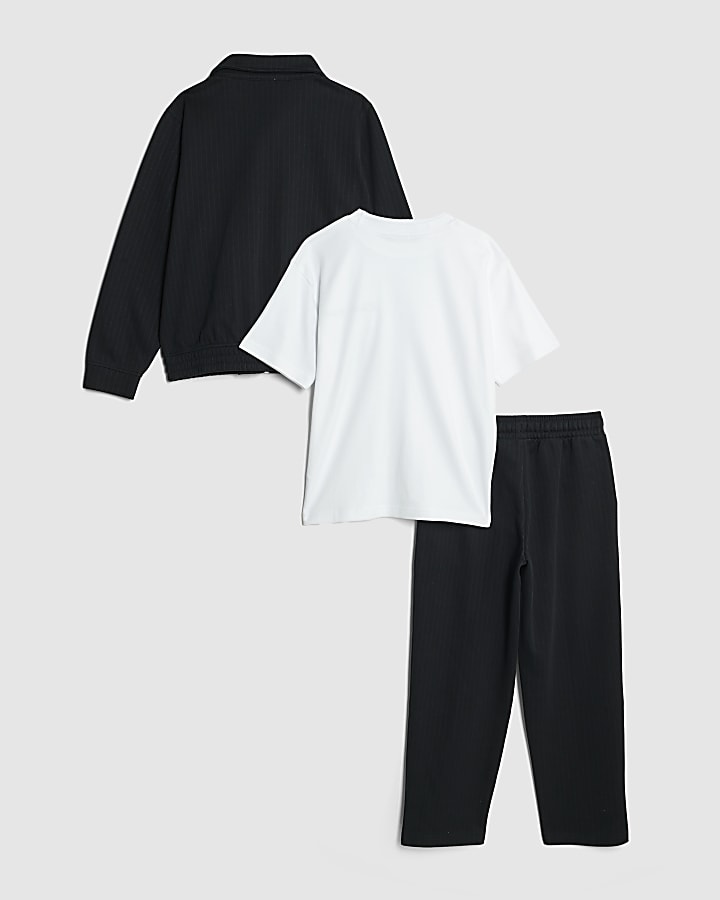 Boys Navy Pinstripe Shirt 3 Piece Set