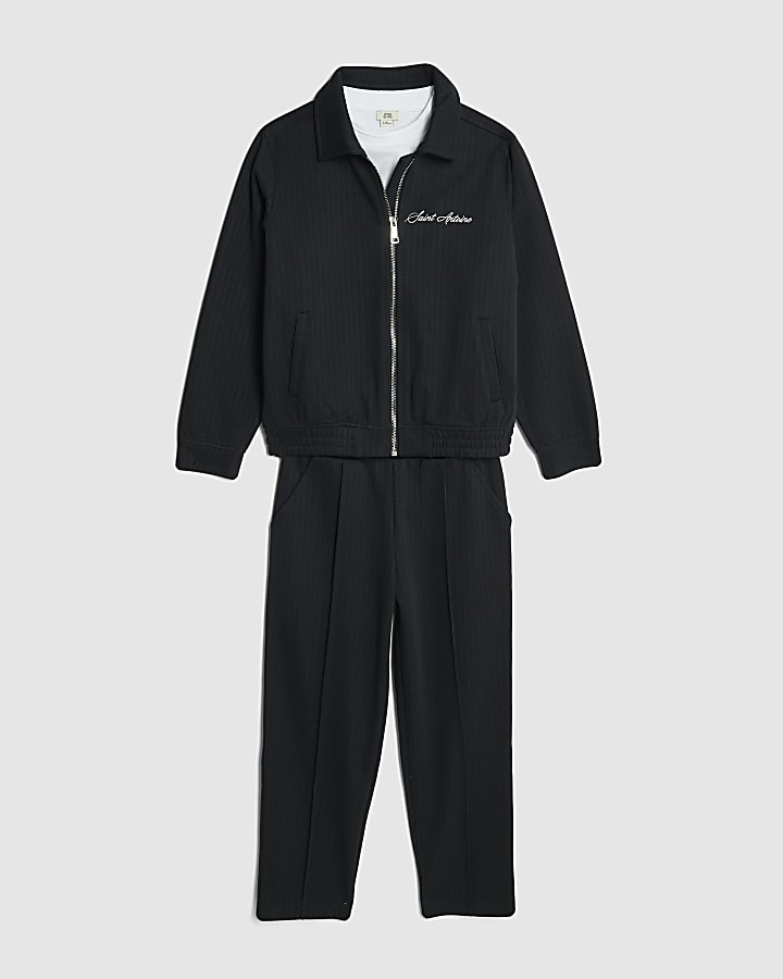 Boys Navy Pinstripe Shirt 3 Piece Set