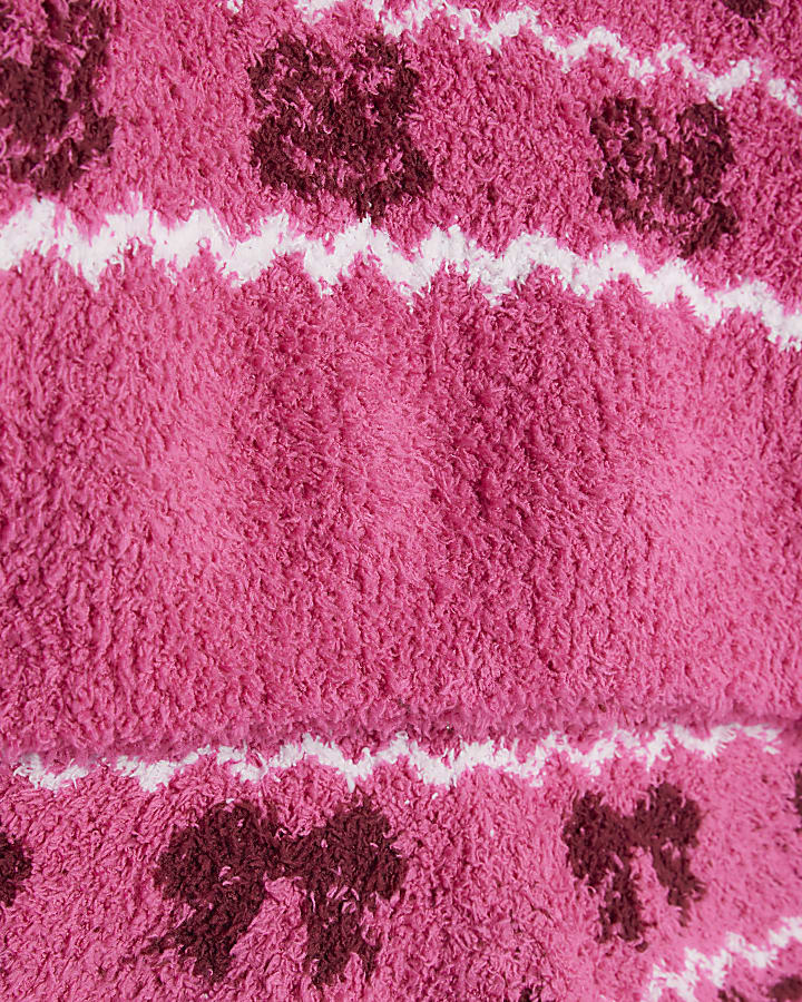 Girls Pink Cosy Fairisle Loungewear Set