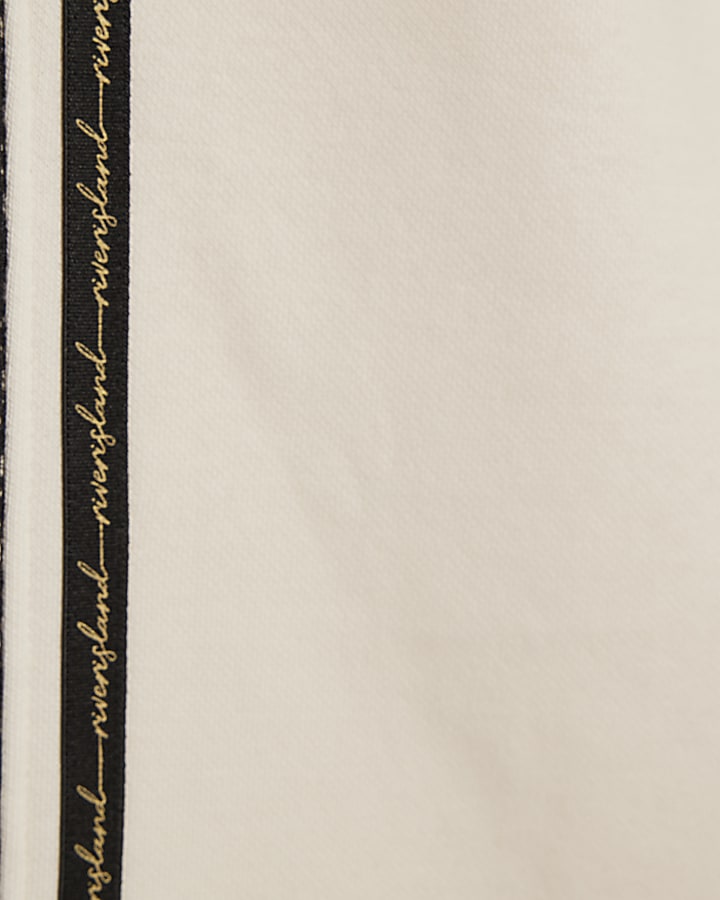 Mini Girls Cream Lace Zip Through Jacket Set