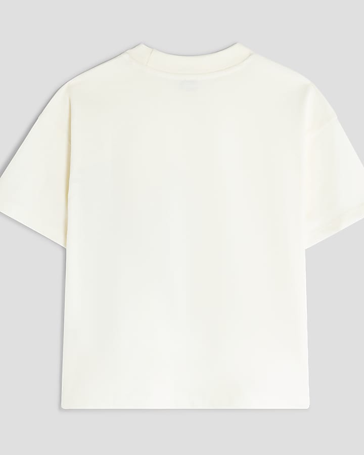 Boys Ecru Japanese Chest Pocket T-Shirt