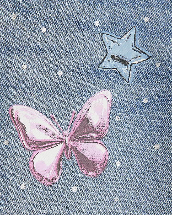 Mini Girls Denim Graffiti Straight Jeans