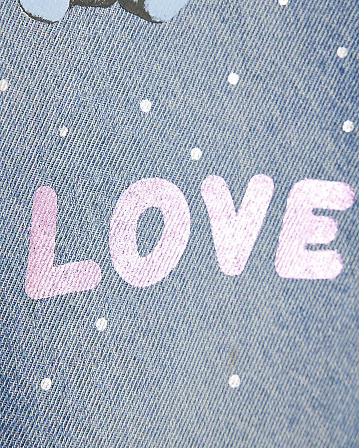 Mini Girls Denim Graffiti Straight Jeans