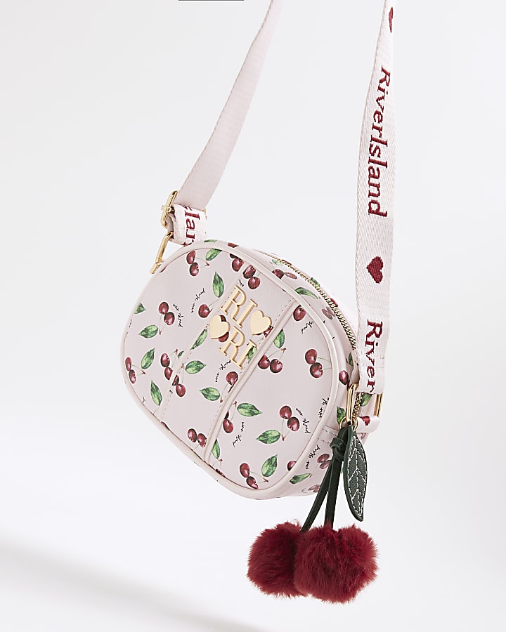 Girls Pink Cherry Crossbody Bag