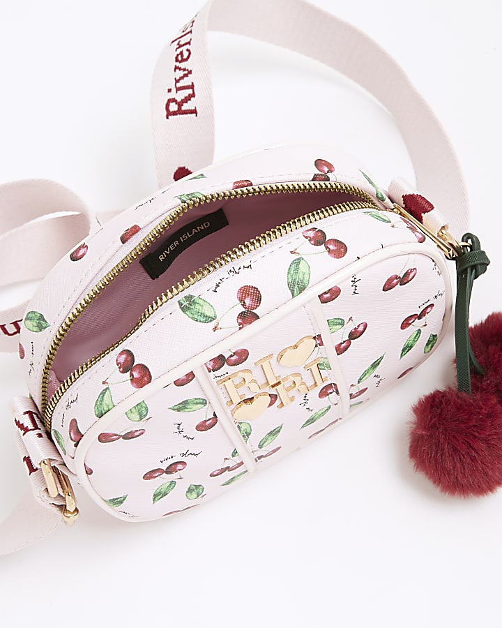 Girls Pink Cherry Crossbody Bag