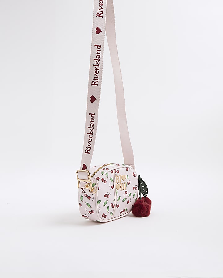 Girls Pink Cherry Crossbody Bag