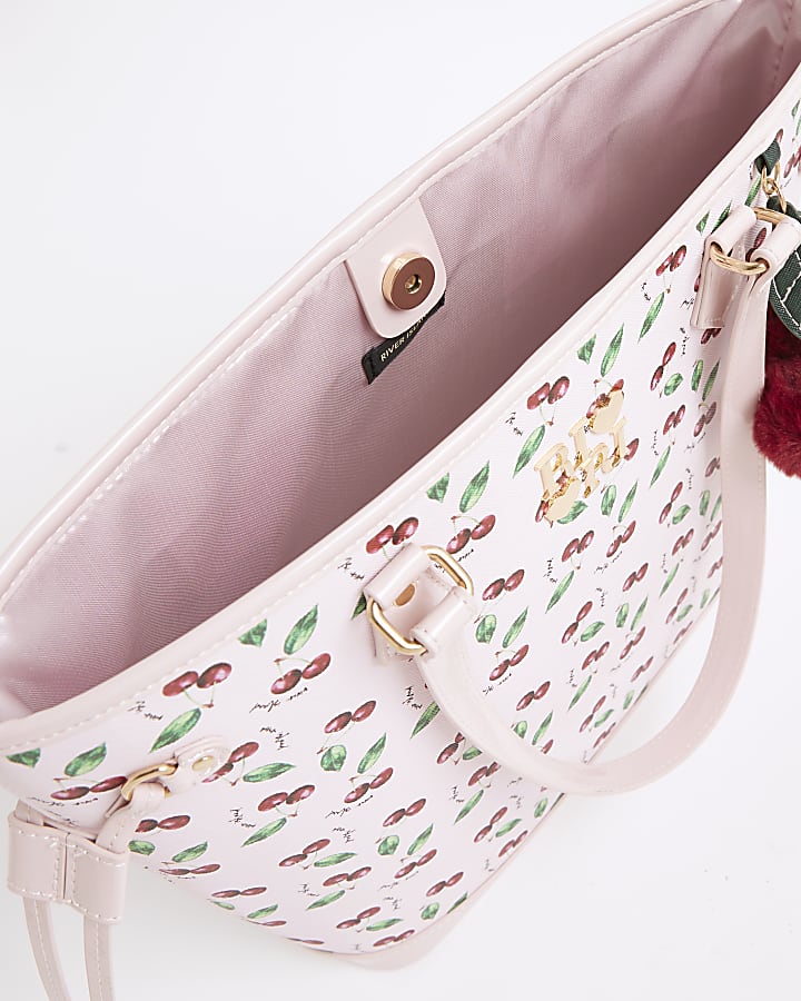 Girls Pink Cherry Shopper Bag
