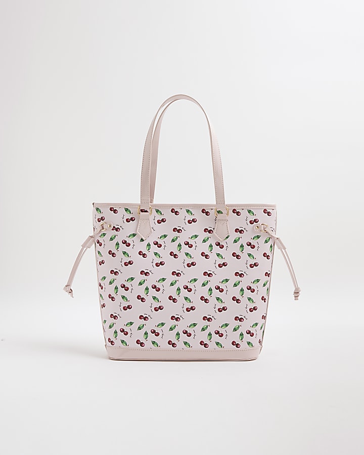 Girls Pink Cherry Shopper Bag