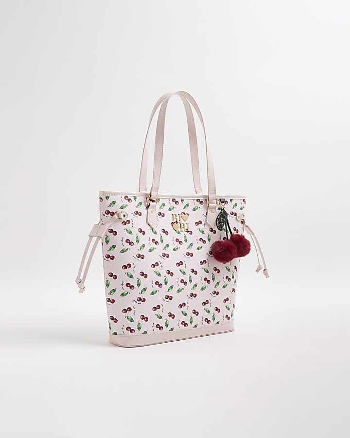 Girls Pink Cherry Shopper Bag