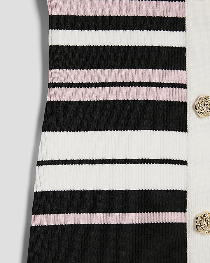 Girls Pink Striped Polo Dress
