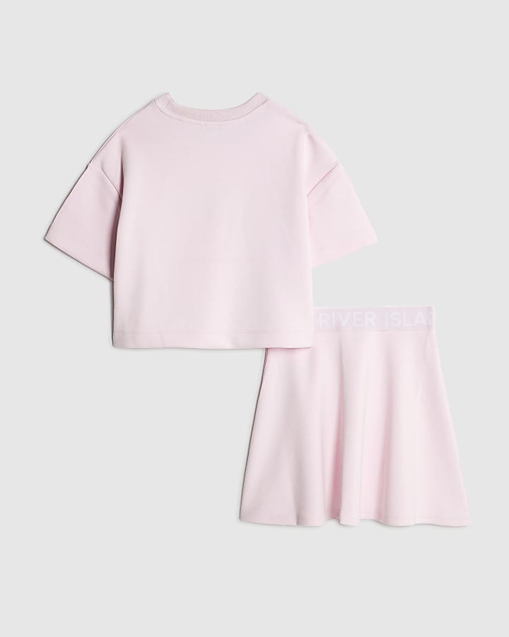 Girls Pink Premium Skirt Set