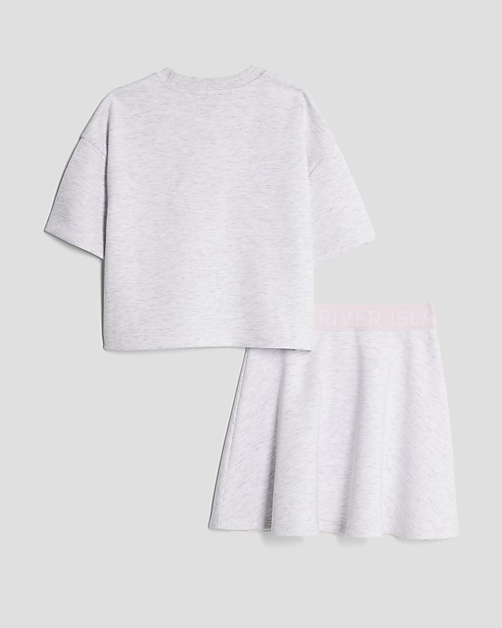 Girls Grey Premium Skirt Set