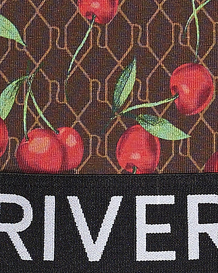 Girls Brown Cherry Monogram Top