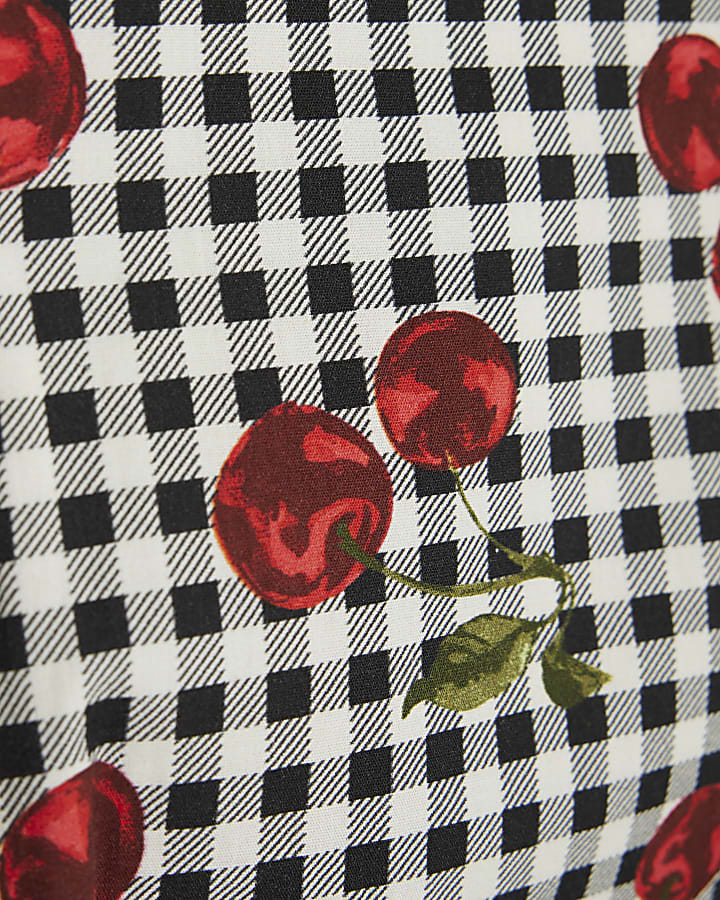 Girls Black Cherry Gingham Skater Dress