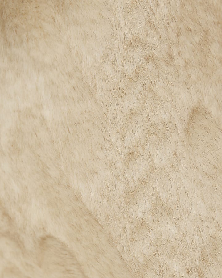 Girls Cream Faux Fur Jacket