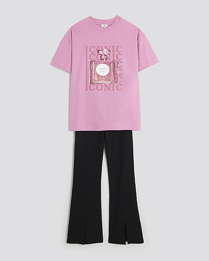 Girls Pink Perfume T-Shirt Set