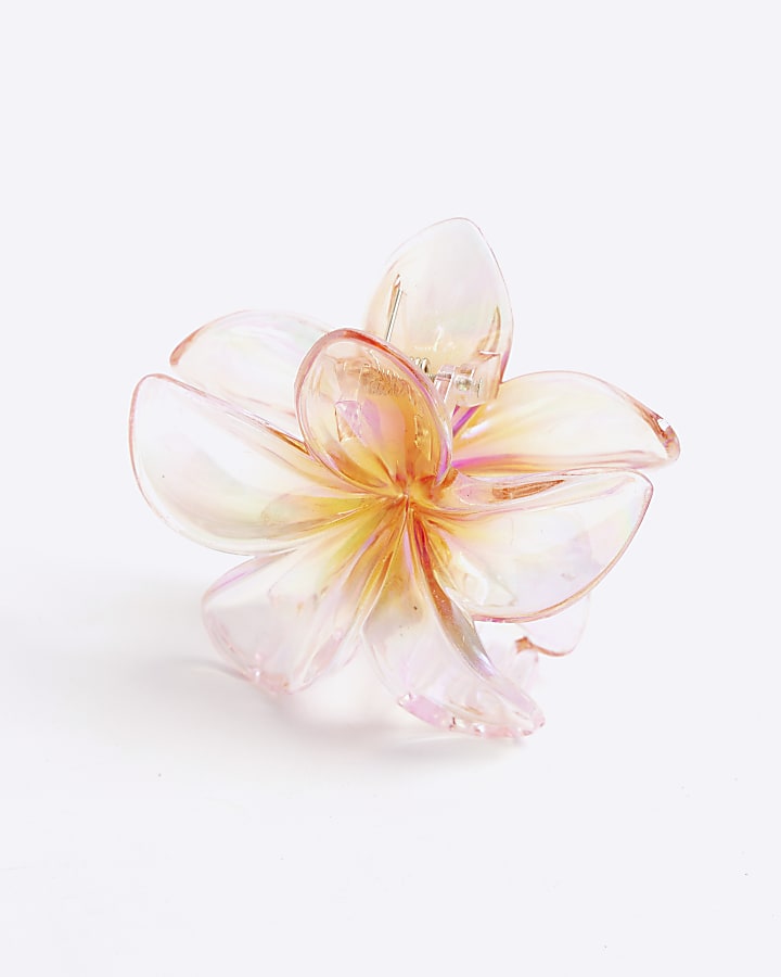 Girls Pink Flower Hair Claw Clip