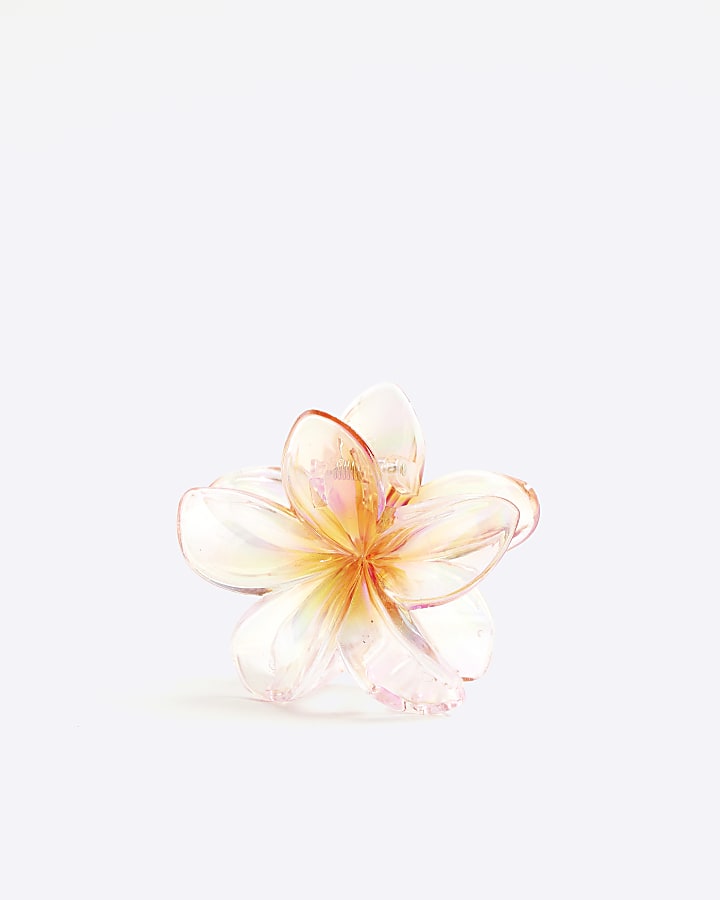 Girls Pink Flower Hair Claw Clip