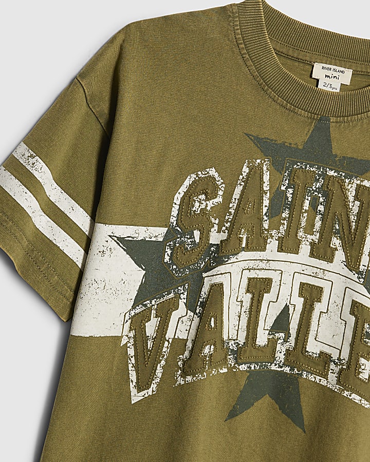 Mini Boys Khaki Washed Saint Valley T-Shirt