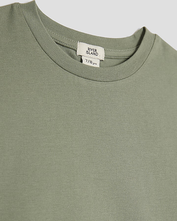 Girls Khaki T-shirt And Flared Leggings Set