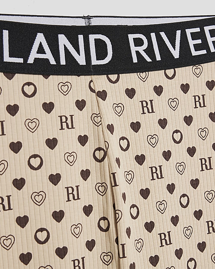 Girls Brown RI Monogram Leggings