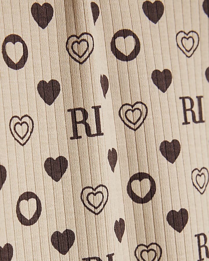 Girls Brown RI Monogram Leggings
