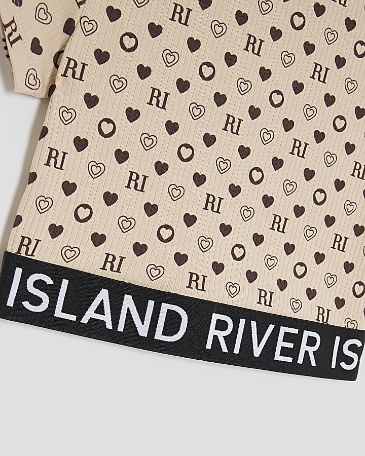 Girls Brown RI Monogram T-Shirt