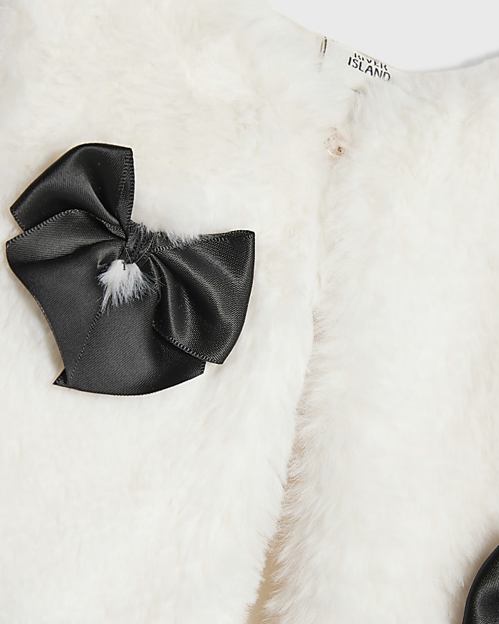 Baby Girls Cream Faux Fur Gilet Set