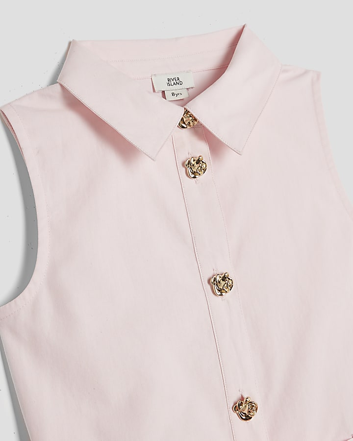 Girls Pink Prom Shirt Dress
