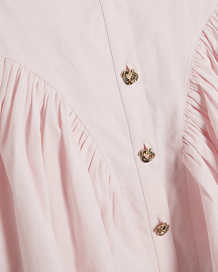 Girls Pink Prom Shirt Dress