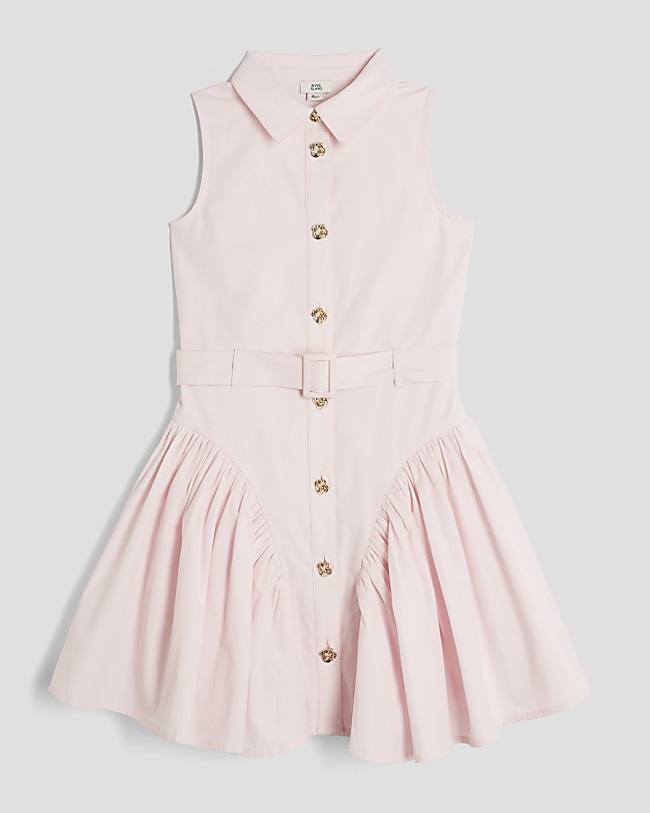 Girls Pink Prom Shirt Dress