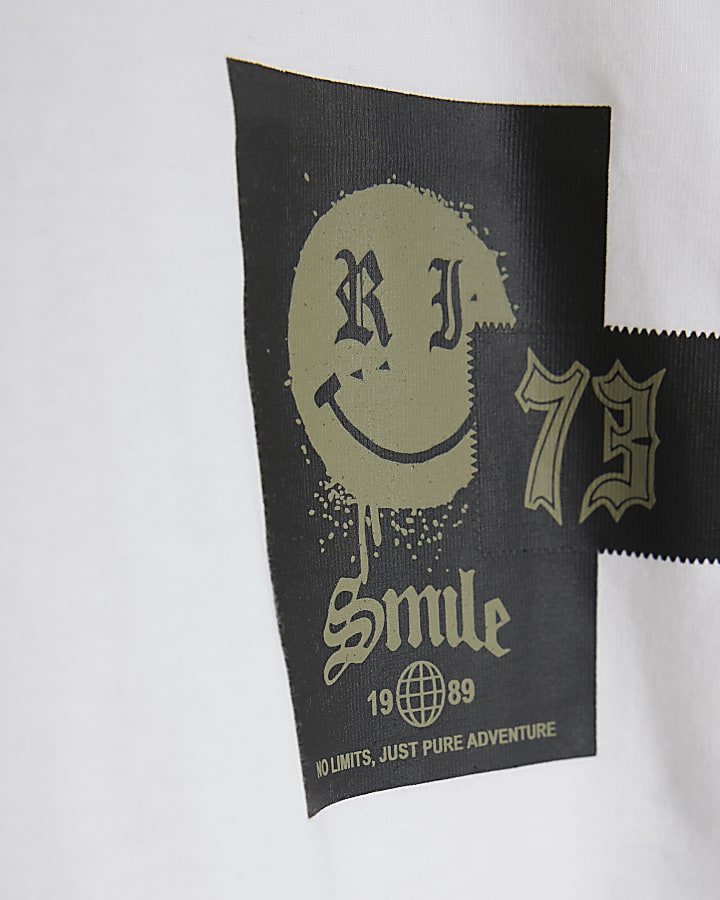 Mini Boys White Smile Gothic T-Shirt